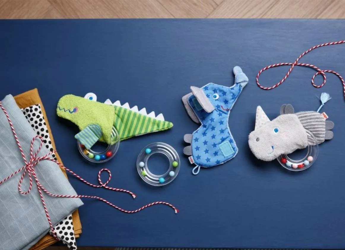 Elephant Rattle with Removable Teething Ring